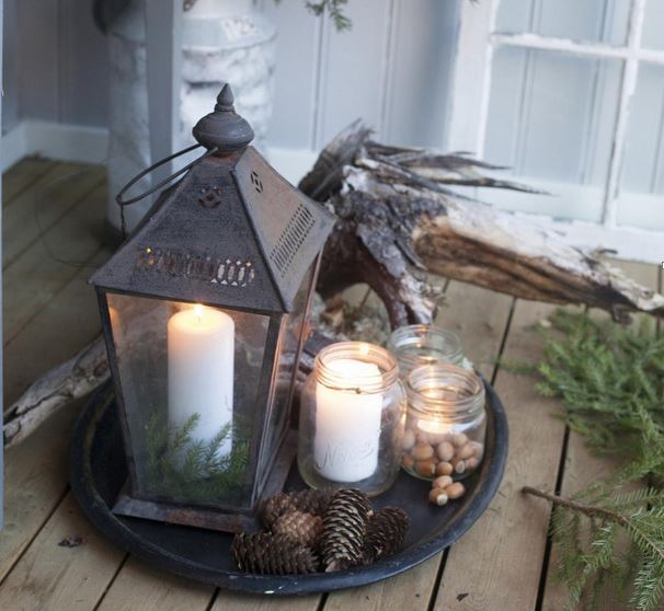 lys advent på trappa